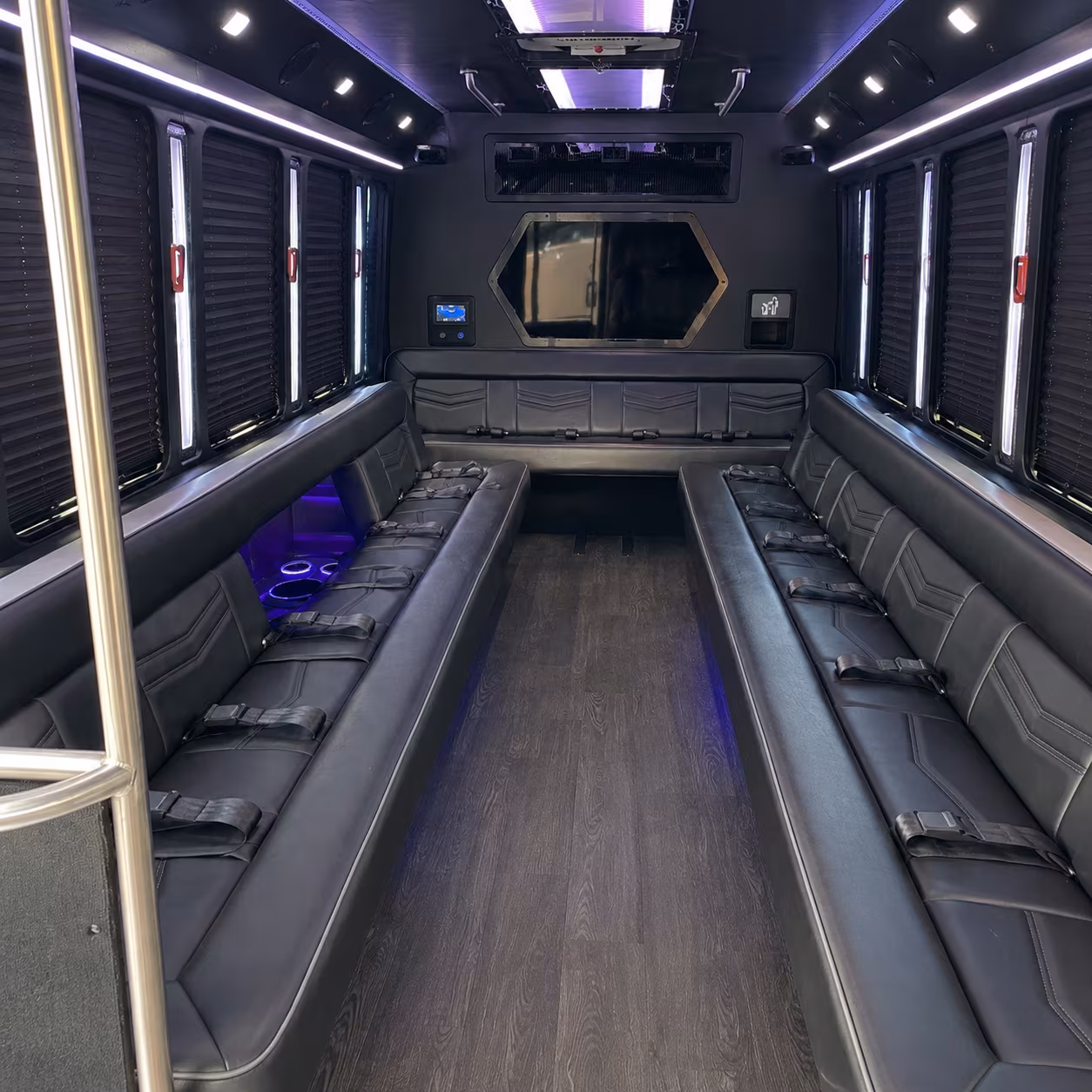 fargo 18 passenger party bus interior