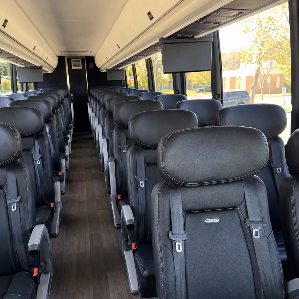 fargo 45 passenger charter bus inside