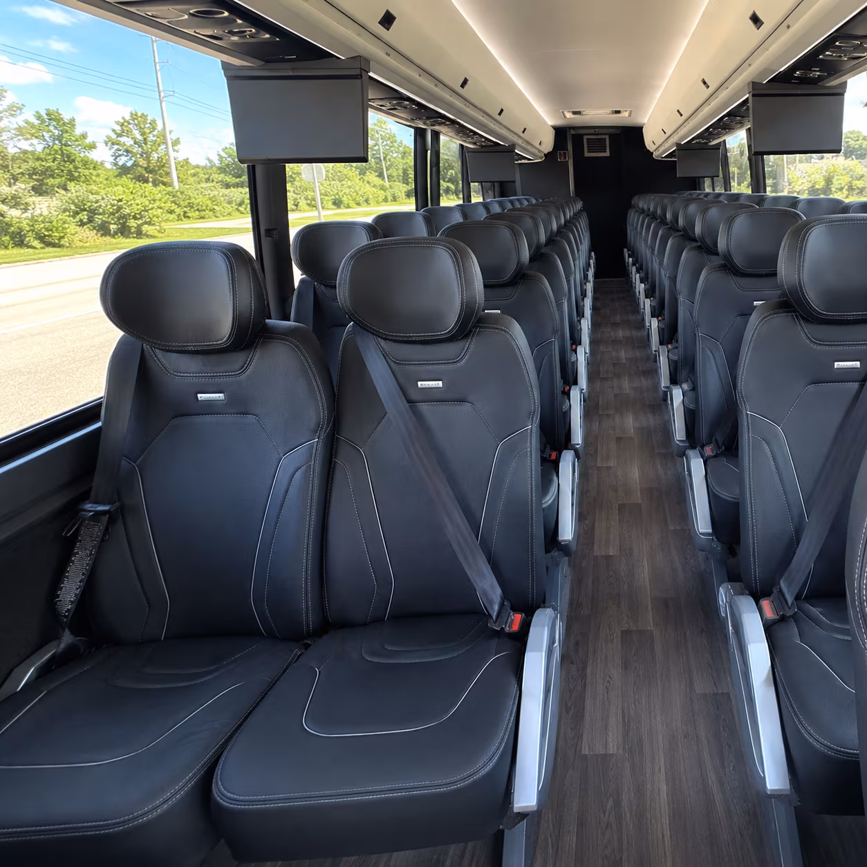 fargo 47 passenger charter bus inside