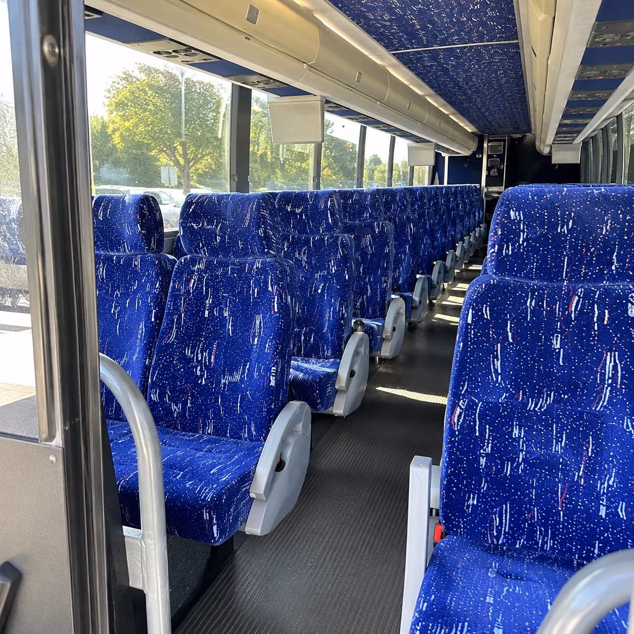 fargo 50 passenger charter bus inside