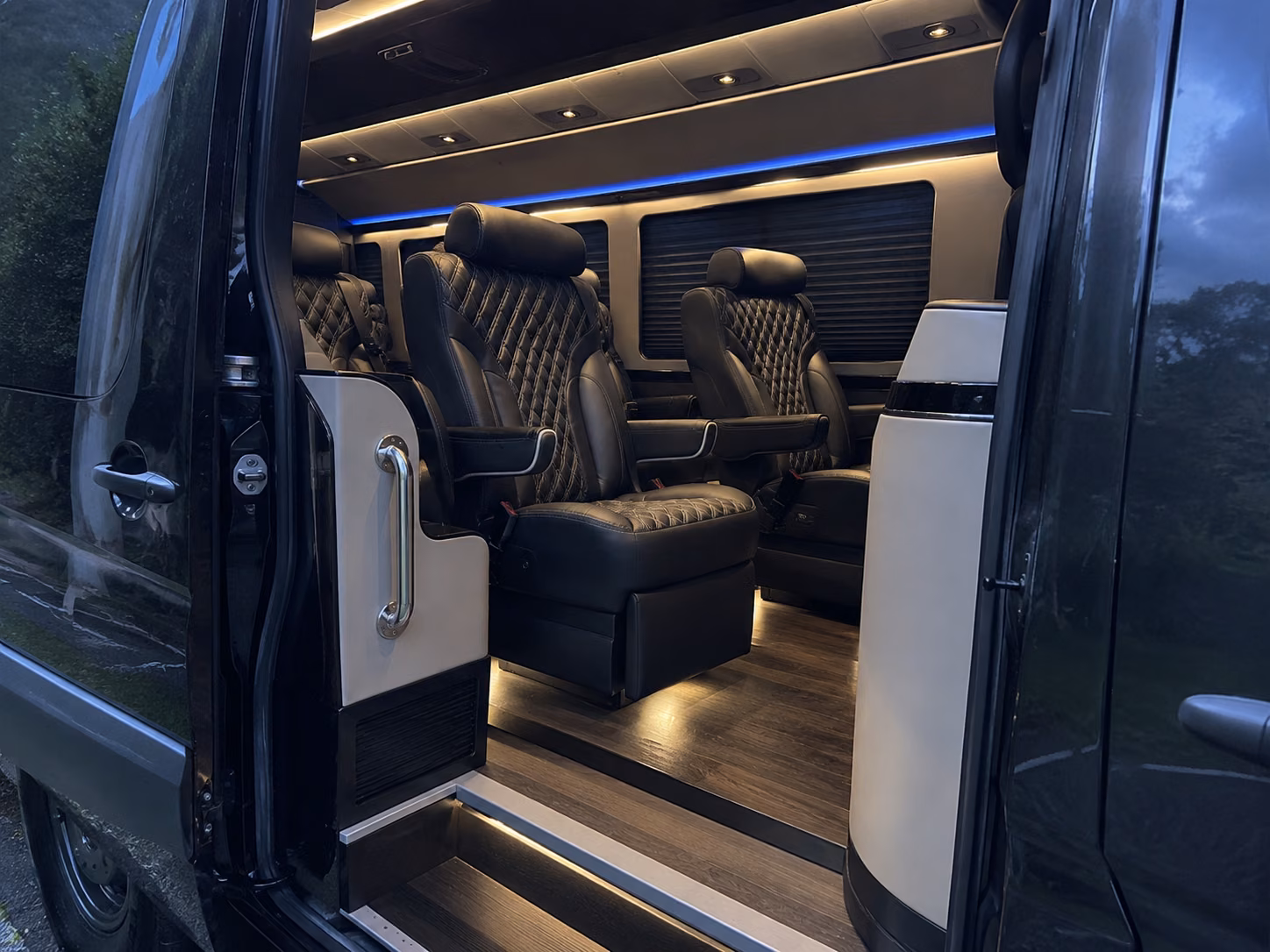 sprinter vans and buses for fargo rehearsal dinner transportation